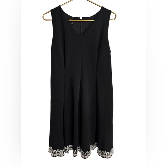 Talbots Dresses & Skirts - Talbots 12P black dress with white eyelet bottom and zip up back